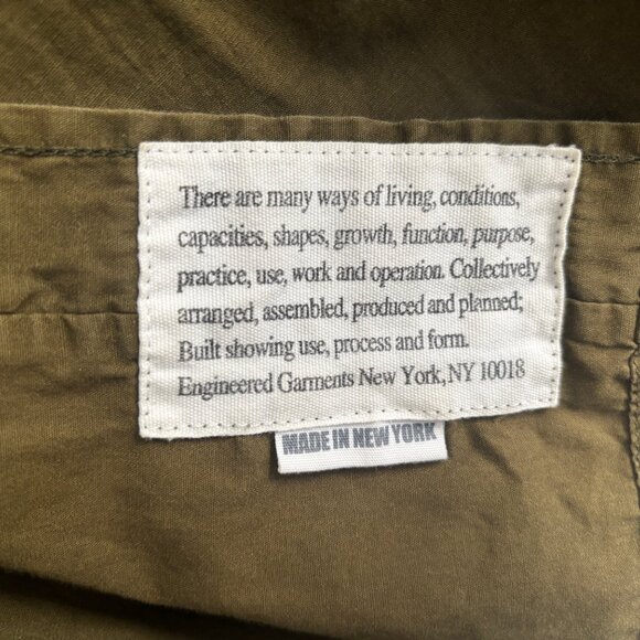 Engineered Garments Olive Green Button-up Work Shirt - Medium mi USA - Picture 9 of 12